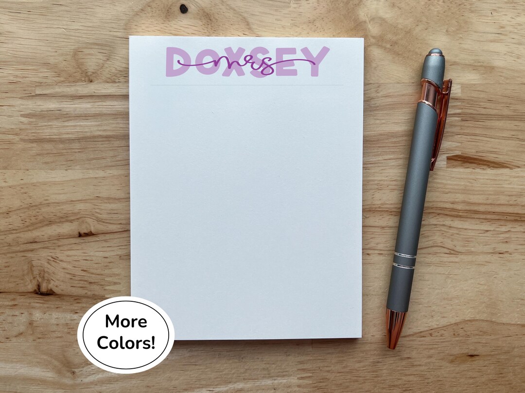 Custom Name Teacher Notepad, Personalized Teacher Appreciation End of ...