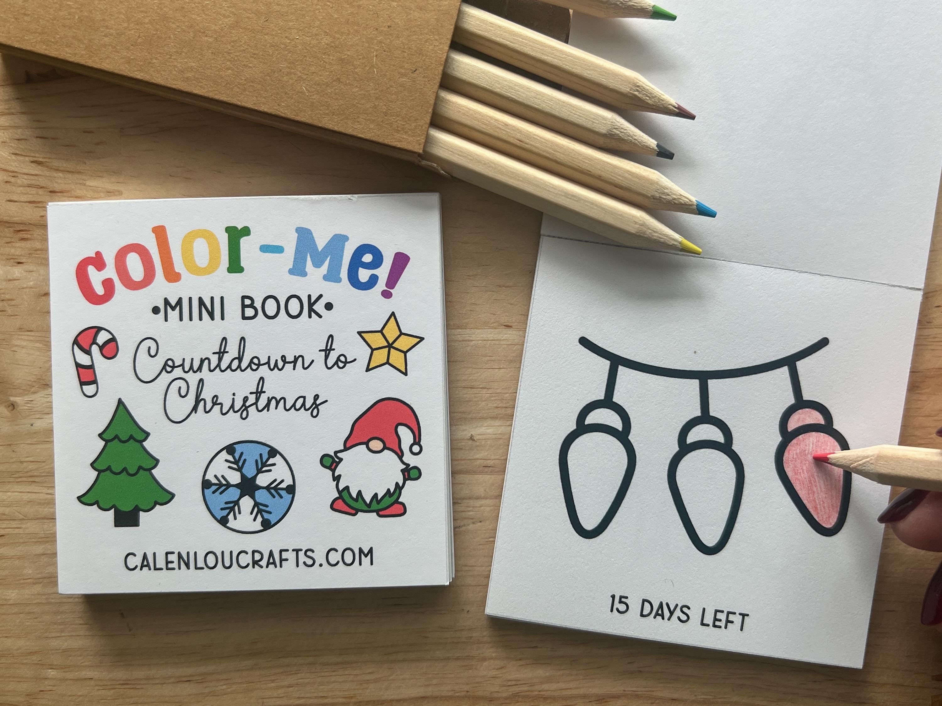 Christmas Countdown Mini Coloring Book, Advent Calendar Notepad ...