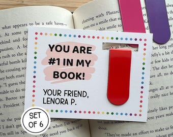 Bulk Valentines Day Favors for Kids, Magnetic Bookmarks for Students, Class Valentine Gift from Teacher (set of 6)