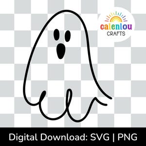 ghost outline PNG SVG, spooky halloween svg cut file for silhouette cricut, minimalist line art cute ghost clipart, commercial use digital
