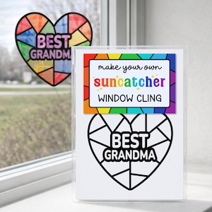 Custom Grandma Suncatcher Sticker Craft Kit for Kids, Mothers Day Gift for Grandma, Nana, Memaw, Grammy, Mimi