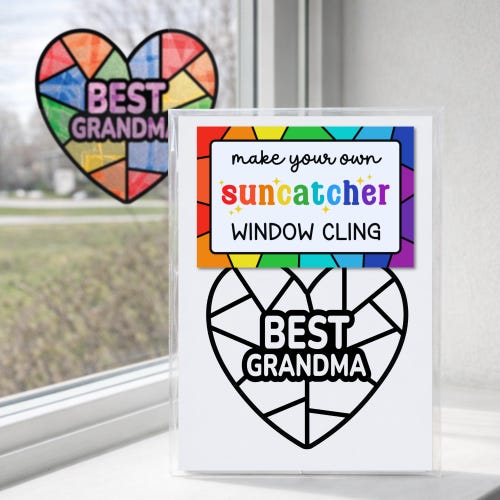 Kit de création d'autocollants attrape-soleil grand-mère personnalisé pour enfants, cadeau de fête des mères pour grand-mère, grand-mère, Memaw, Grammy, Mimi