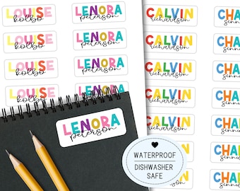 Custom Kids Name Stickers, Dishwasher Safe Personalized School Supply Labels for Daycare