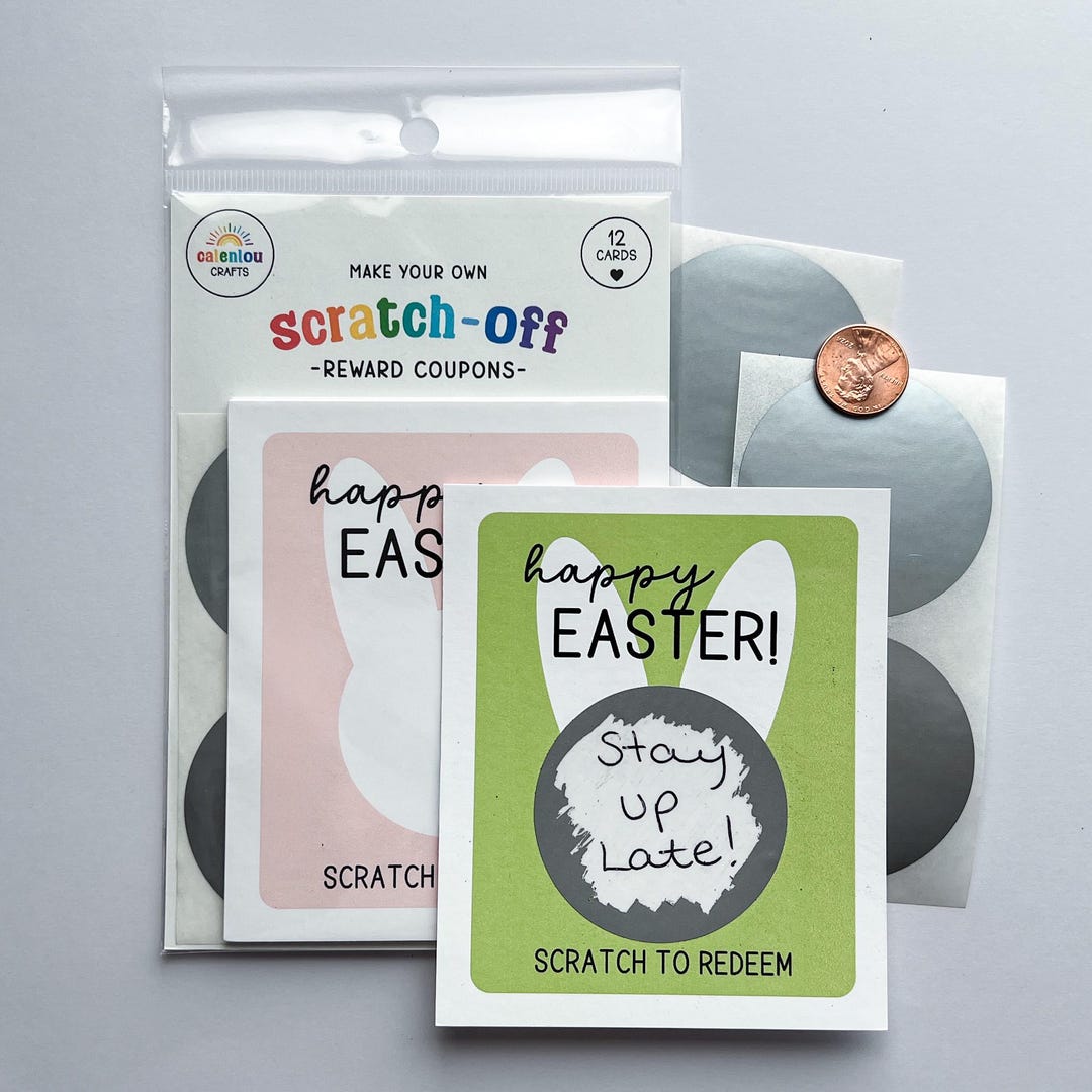 Easter Coupon Scratch off Cards for Kids, DIY Reward Vouchers, Hidden ...