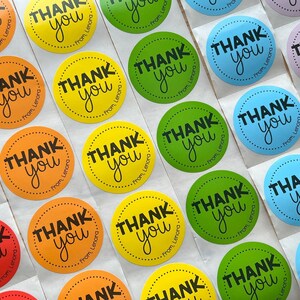 custom thank you labels, personalized stickers for birthday party favors, gift bags, baby shower favors (SET OF 10) image 3