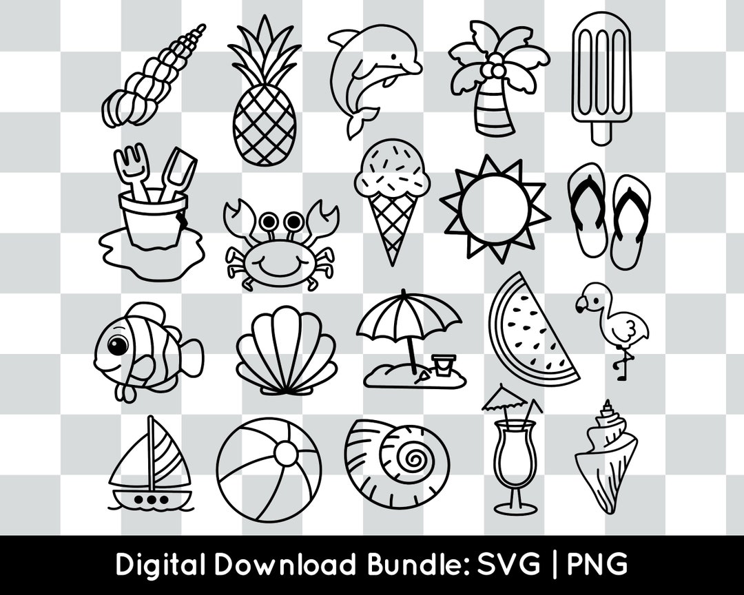 Summer Bundle PNG SVG, Commercial Use Cut File for Cricut Silhouette ...