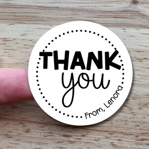 custom thank you labels, personalized stickers for birthday party favors, gift bags, baby shower favors (SET OF 10) image 2
