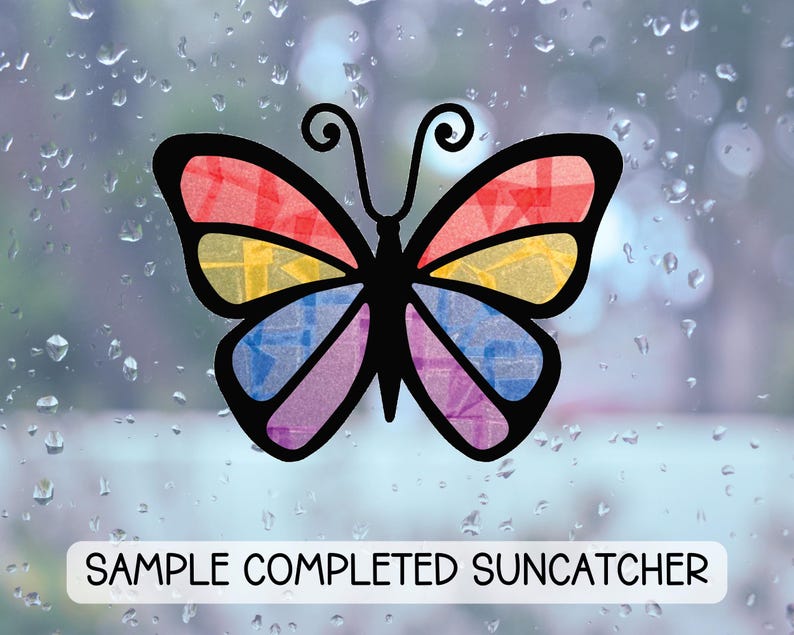 Butterfly Suncatcher Craft Kit for Kids, Spring Garden Birthday Party ...
