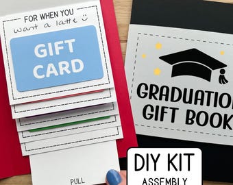 Make Your Own Graduate Waterfall Gift Card Book, DIY Craft Kit Money Holder, Graduation Card Assembly Required