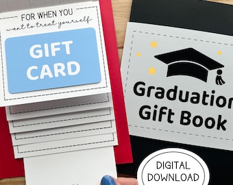 DOWNLOAD DIGITALE Porta carte regalo a cascata per laurea stampabile, porta contanti per biglietti di laurea in formato PDF con istruzioni e tutorial video