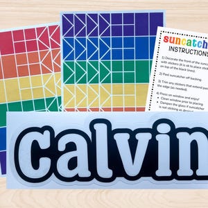 personalized name sticker suncatcher decal, faux stained glass window cling craft kits for kids, pre teenage girl gifts, art kit for toddler Bild 6