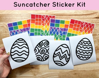 Easter egg suncatcher decal, Easter craft kits for toddlers, Easter basket stuffers for girls, Sunday school crafts, Easter gifts for boys