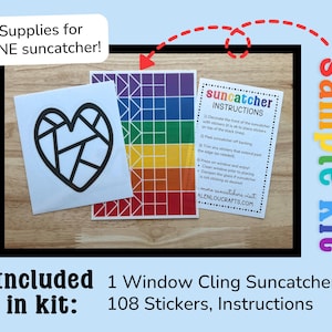 a picture of a window cling suncather with instructions