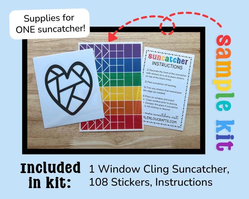 a picture of a window cling suncather with instructions