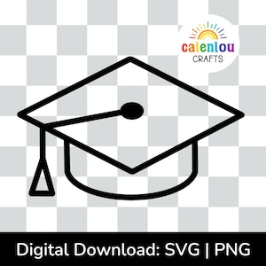 graduation cap outline PNG SVG, commercial use instant digital download, grad cap svg file for silhouette, cricut cut file, teacher clipart
