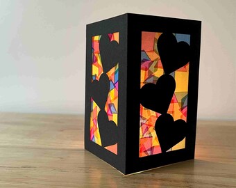 heart lantern craft kits for girls, valentines day gifts for kids, paper luminaries, valentines day activities, preschool arts and crafts