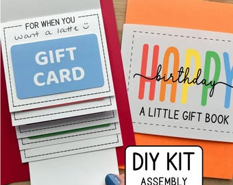 Make Your Own Birthday Waterfall Gift Card Book, DIY Craft Kit, Surprise Cash Money Holder, Assembly Required