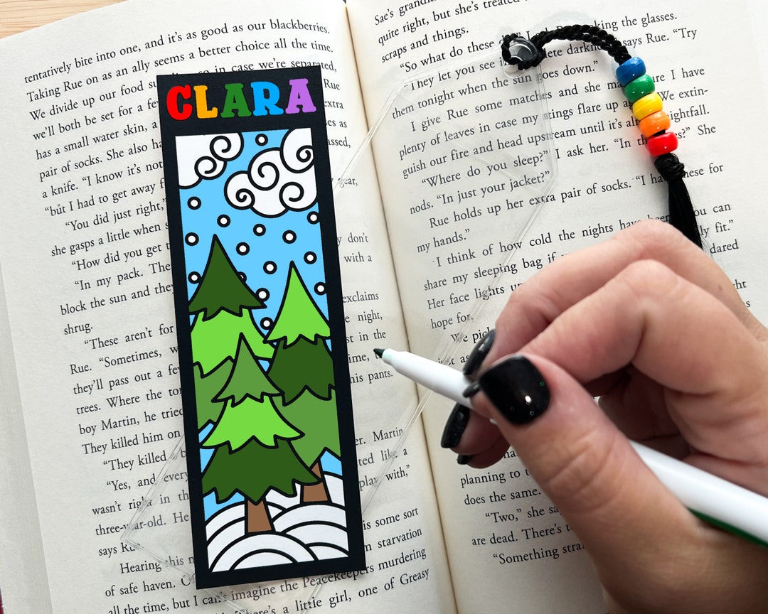 Pine Tree Bookmark Coloring Craft Kit for Kids, Winter Classroom Party ...