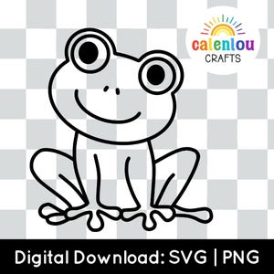 Contour de grenouille PNG, SVG, téléchargement numérique instantané à usage commercial, fichier svg printemps pour cricut silhouette couper fichier, clipart reptile amphibien