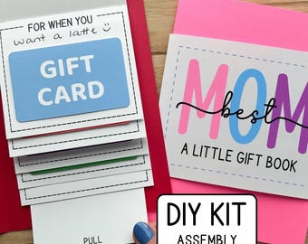 Make Your Own Best Mom Waterfall Gift Card Book, DIY Craft Kit, Mother's Day Card Money Holder, Assembly Required