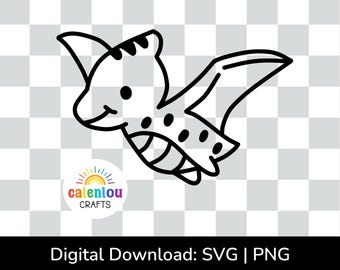 pterodactyl outline PNG SVG, commercial use, instant digital download, dinosaur svg file for cricut, silhouette cut file, dino clipart