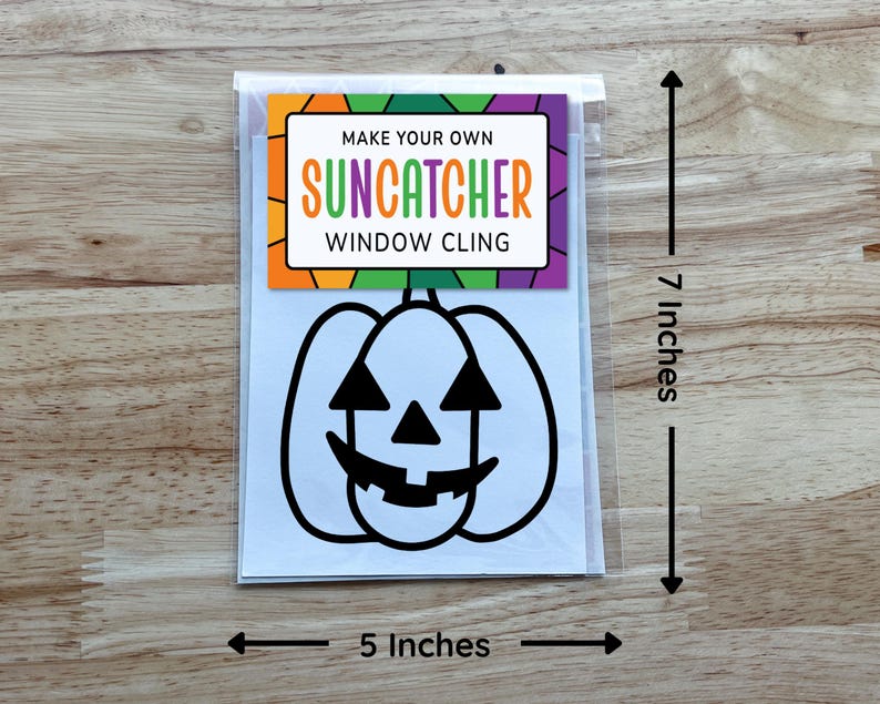 Halloween Craft Set for Kids, 4 Spooky Suncatcher Sticker Activities, Boo Basket Filler bild 5