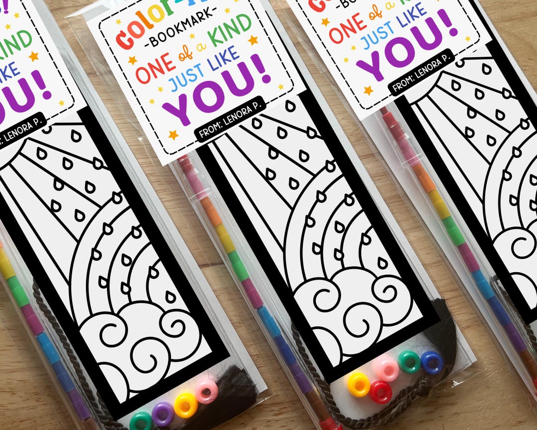 Rainbow Bookmark Coloring Craft Kit for Kids, Art Birthday Party Favors ...