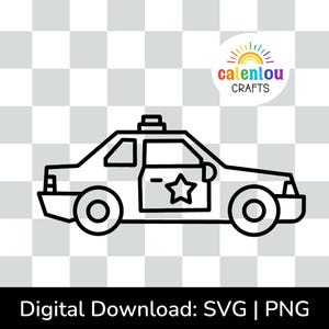police car outline PNG SVG, commercial use instant digital download, emergency vehicle svg file for cricut, silhouette cut file clipart