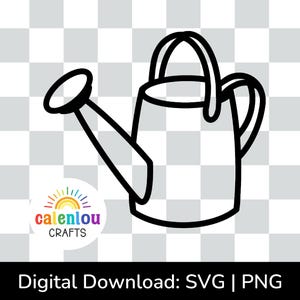 watering can outline PNG, SVG, commercial use instant digital download, spring svg cut file for cricut or silhouette, garden tool clipart