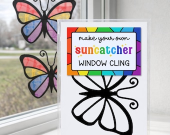 Butterfly Suncatcher Craft Kit for Kids, Spring Garden Birthday Party Favors