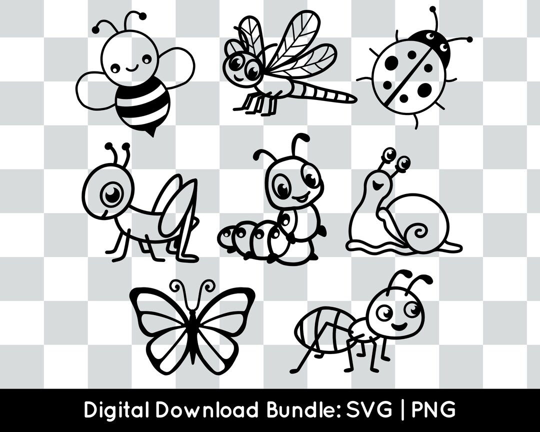 Insects Bundle PNG SVG, Commercial Use, Bugs Cut File Cricut Silhouette ...