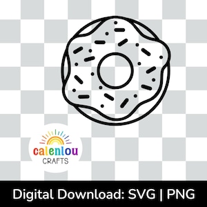 donut outline PNG SVG, commercial use instant digital download, birthday dessert svg for cricut, silhouette cut file, sweet treat clipart