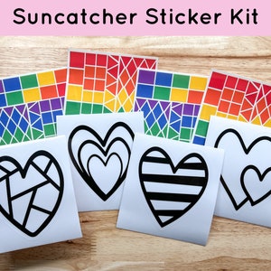 Hearts Suncatcher Kit Kids Craft Kit Stained Glass Hearts Class Party  Favors Gifts for Kids Love Package Gift Box Valentines -  UK