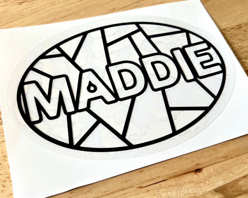 Personalized Name Sticker Suncatcher Decal Faux Stained Glass Etsy
