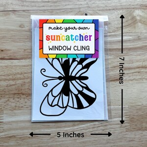 butterfly suncatcher window sticker set, spring preschool craft kits for kids, garden birthday party activities zdjęcie 4