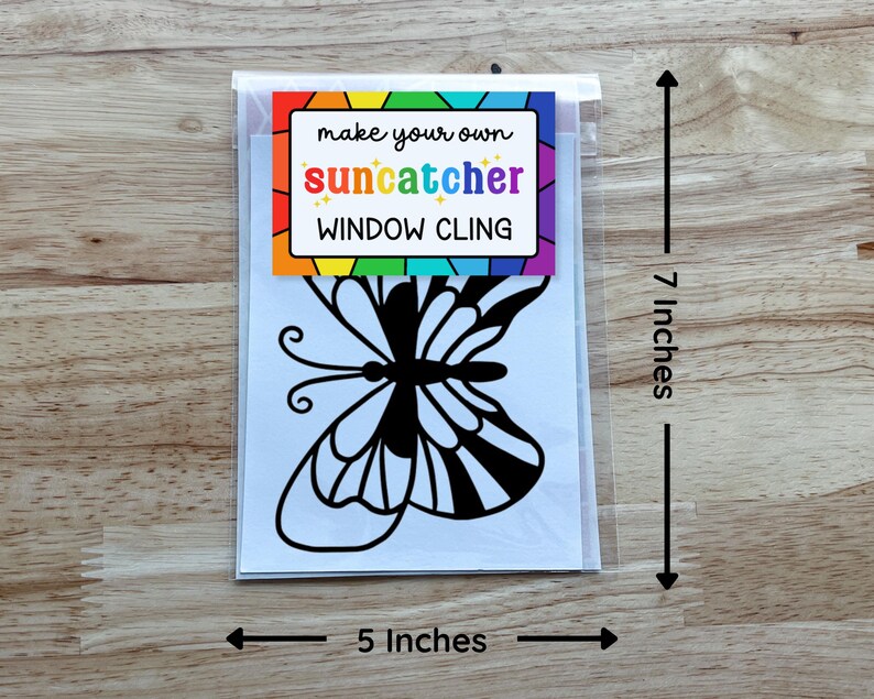 butterfly suncatcher window sticker set, spring preschool craft kits for kids, garden birthday party activities zdjęcie 4