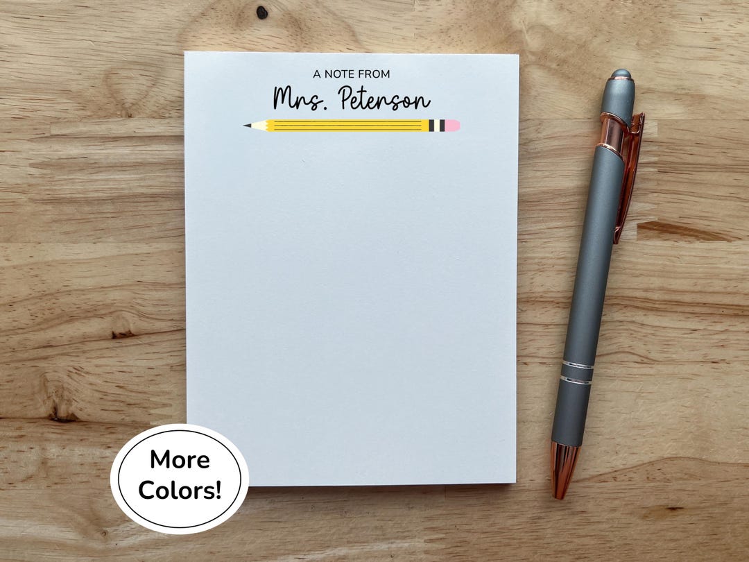Personalized Teacher Notepad, Teacher Appreciation End of Year Gift ...