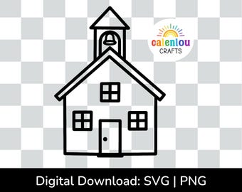 school house outline PNG SVG, commercial use instant digital download, teacher svg file for cricut silhouette cut file classroom clipart