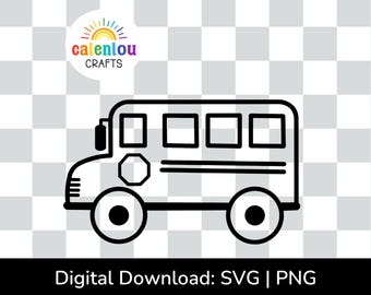 school bus outline PNG SVG, commercial use instant digital download, vehicle svg for cricut, silhouette cut file, transportation clipart