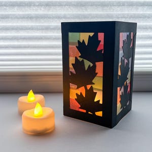 fall lantern craft kit for kids, luminaries fall decor, sticker crafts for toddlers, thanksgiving family activities, autumn leaves craft