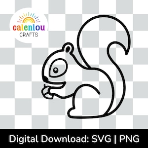 Écureuil contour PNG SVG, téléchargement numérique instantané à usage commercial, fichier svg animal de la forêt pour cricut silhouette couper fichier, créature des bois
