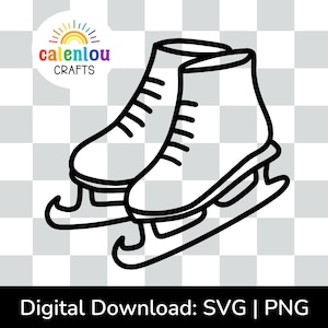 ice skates outline PNG SVG, commercial use digital download christmas svg file for cricut silhouette cut file winter figure skating clipart