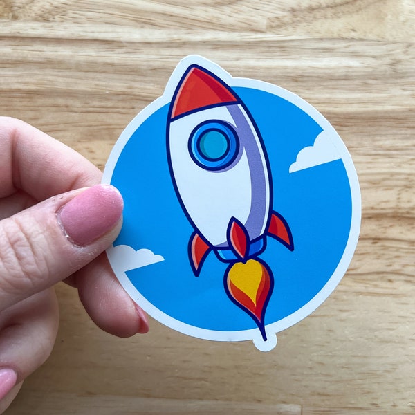 spaceship sticker for water bottles, outer space gifts for kids, astronomy gifts, rocket ship laptop stickers for boys, astronaut stickers