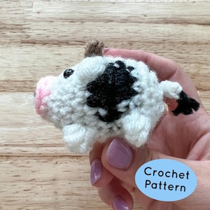 mini cow crochet pattern, cow plush keychain pattern PDF, baby cow crochet plushie pattern, farm animal amigurumi crochet pattern, stuffed