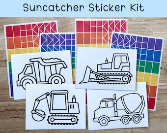 construction vehicle party activity, excavator craft kit for kids, bulldozer birthday party craft, dump truck art kit for boys, cement mixer