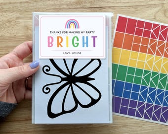 Butterfly Party Favors for Kids, Garden Suncatcher Sticker Craft, Spring Birthday Activity