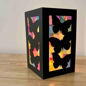 butterfly lantern craft kit for kids, faux stained glass luminaries, butterfly gifts for girls, tween girl gifts, garden party activities