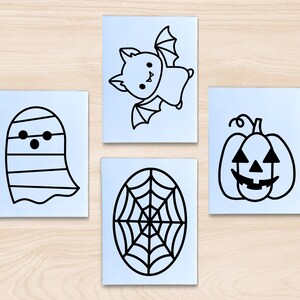 Halloween Craft Set for Kids, 4 Spooky Suncatcher Sticker Activities, Boo Basket Filler bild 4
