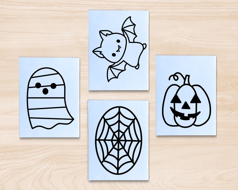 Halloween Craft Set for Kids, 4 Spooky Suncatcher Sticker Activities, Boo Basket Filler bild 4