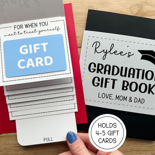 Graduation Waterfall Gift Card Holder Book, College or High School Graduation Card (Holds 4-5 Gift Cards)